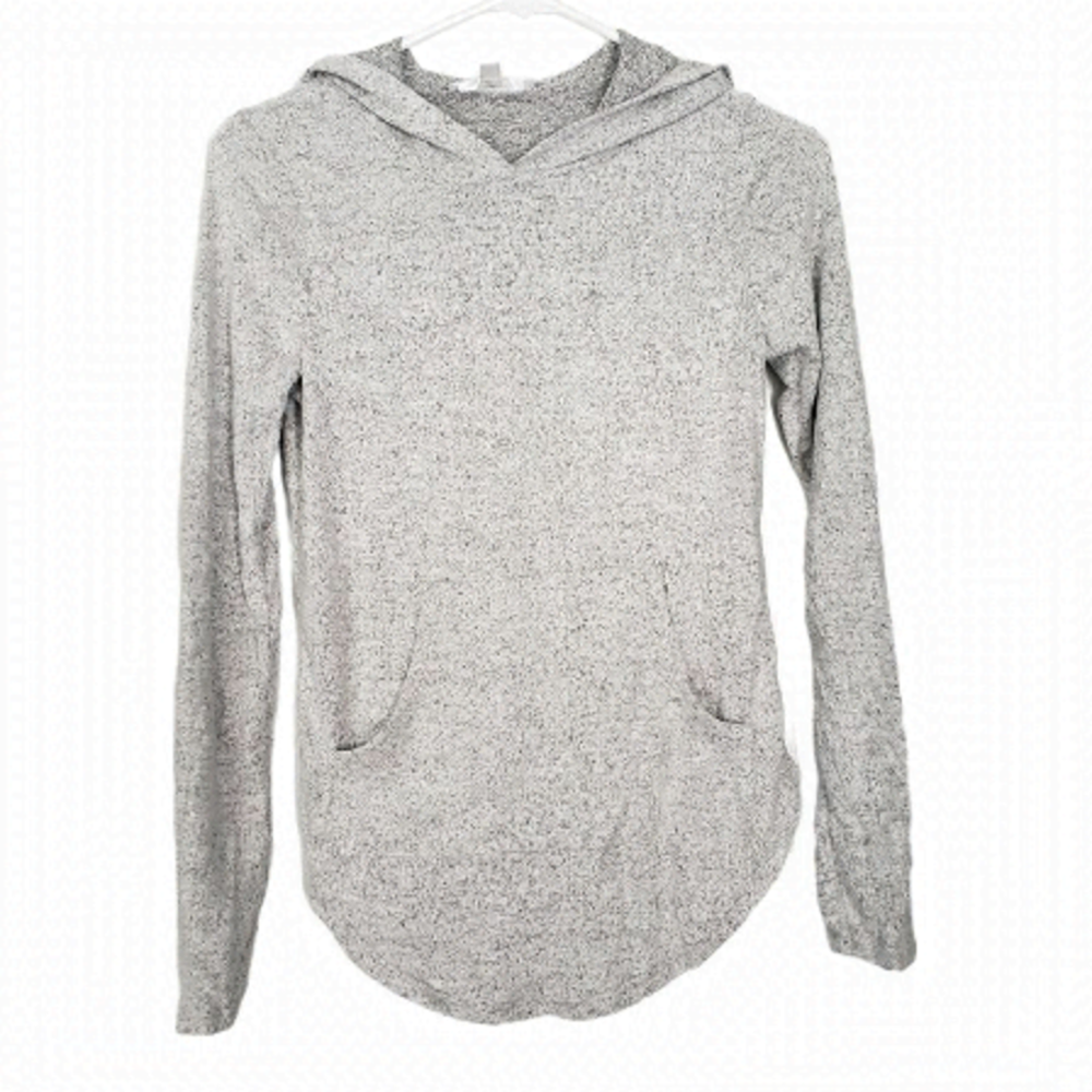 Gaze Grey Gray hooded long sleeve top shirt XS